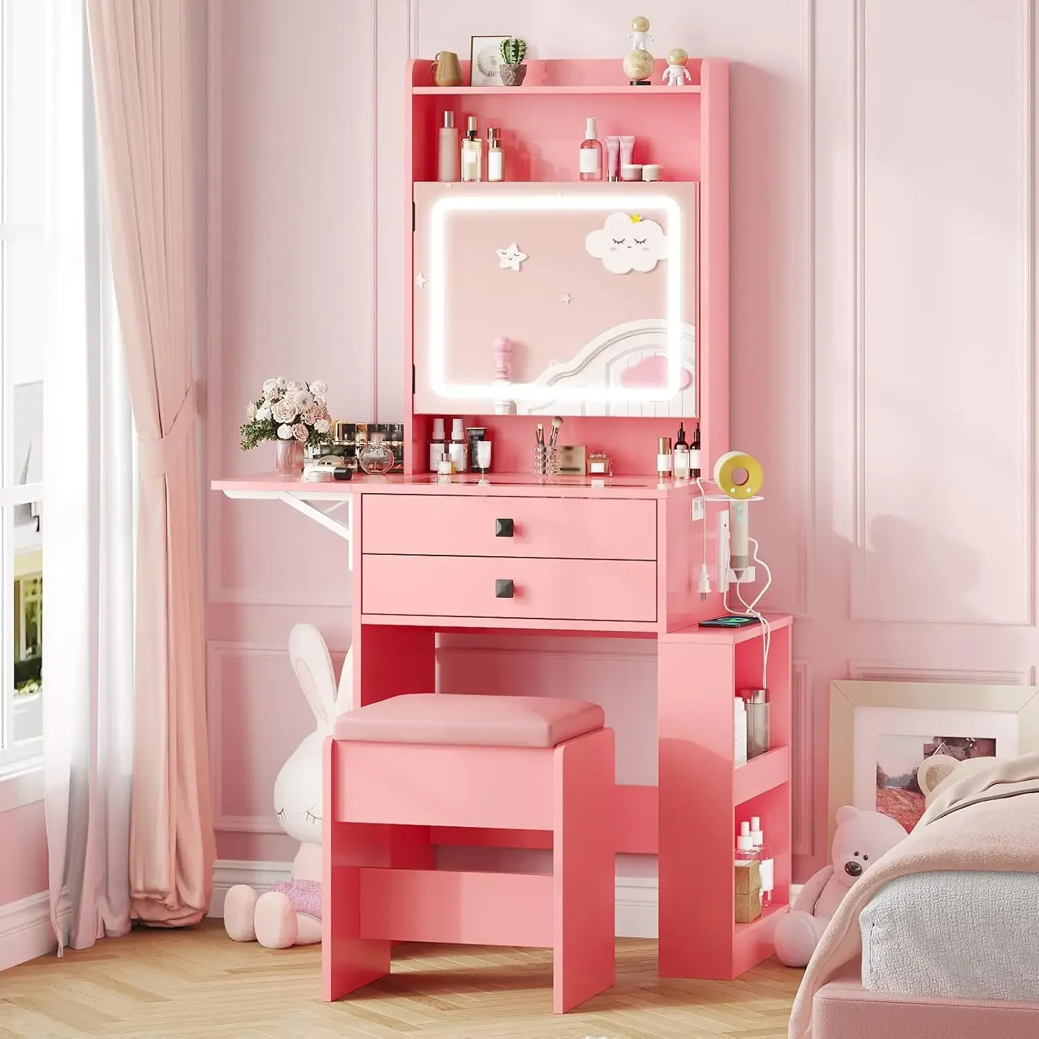 Petit bureau de maquillage, mi - Desk Setup Charging Station avis et prix