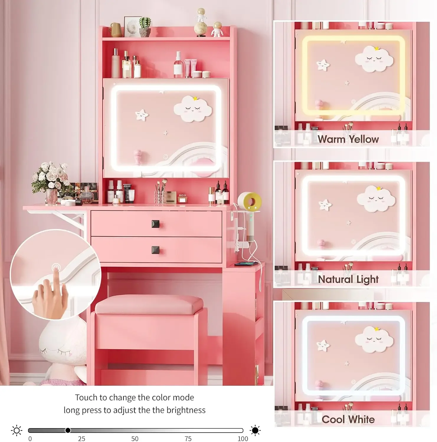 Petit bureau de maquillage, mi - Desk Setup Charging Station avis et prix