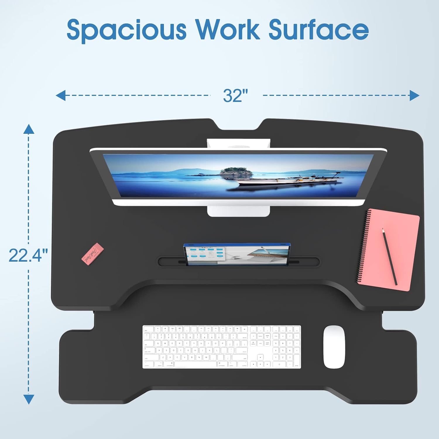 Convertisseur de bureau debout - Desk Setup With Keyboard Tray avis et prix