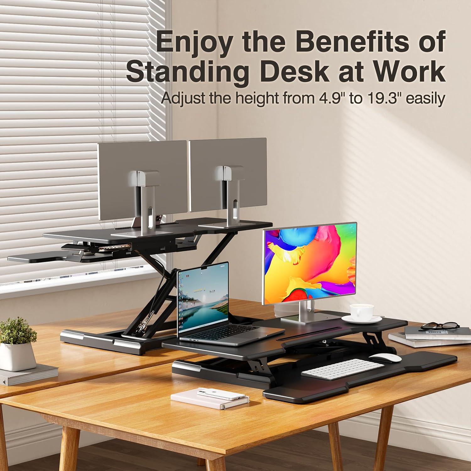 Convertisseur de bureau debout - Desk Setup With Keyboard Tray avis et prix