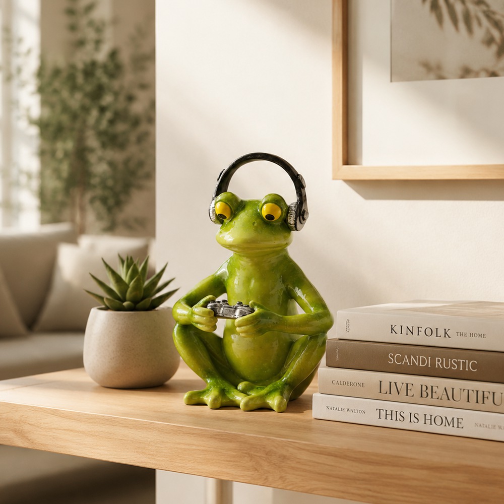 Statue de grenouille amusante  - Desk Setup Headphones avis et prix