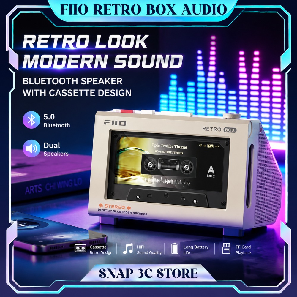 FiiO RETRO BOX – Enceinte Stér - Desk Setup With Speakers avis et prix