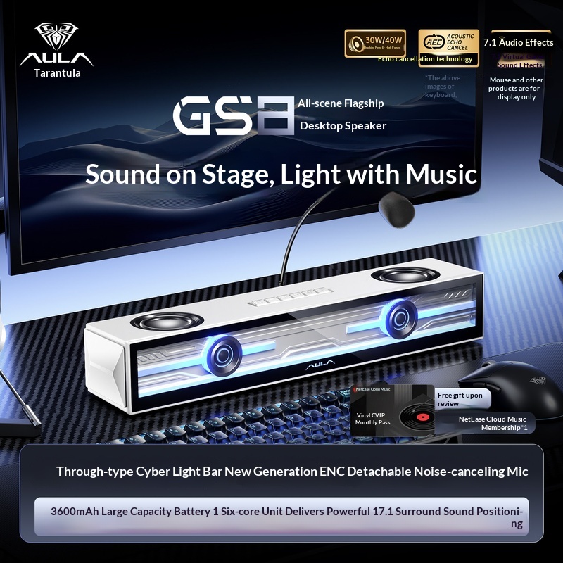Aula Gs8 – haut-parleur de jeu - Desk Setup With Speakers avis et prix