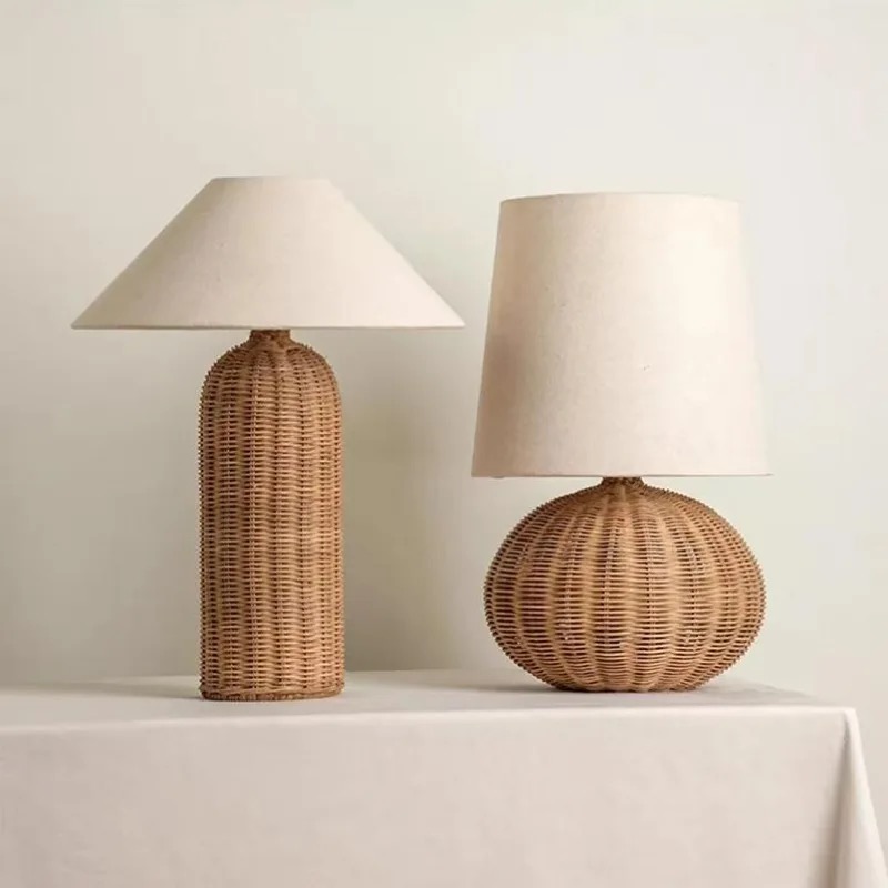 Lampe de table en rotin vintag - Desk Setup Japan avis et prix