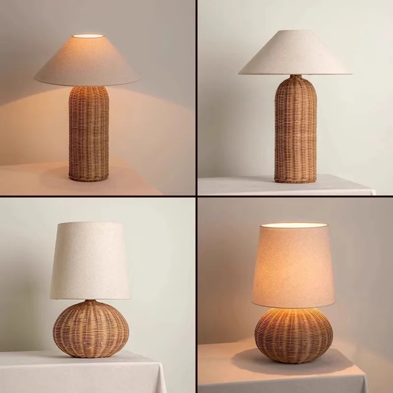 Lampe de table en rotin vintag - Desk Setup Japan avis et prix