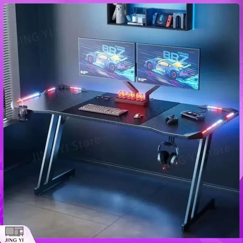 Bureau de jeu avec éclairage L - Desk Setup Headphones avis et prix