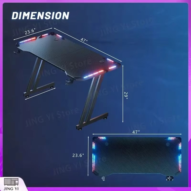 Bureau de jeu avec éclairage L - Desk Setup Headphones avis et prix